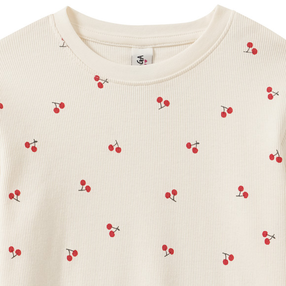 Mädchen Langarmshirt mit Kirsch-Allover