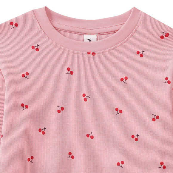 Mädchen Langarmshirt mit Kirsch-Allover