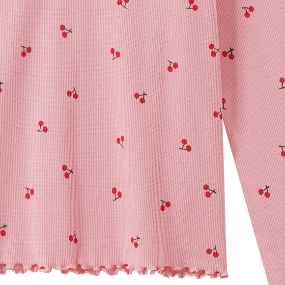 Mädchen Langarmshirt mit Kirsch-Allover
