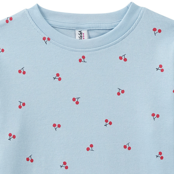 Mädchen Langarmshirt mit Kirsch-Allover