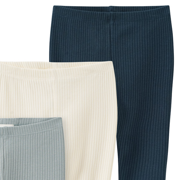 3 Baby Leggings mit Rippstruktur