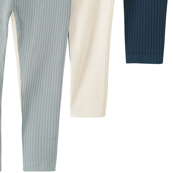 3 Baby Leggings mit Rippstruktur