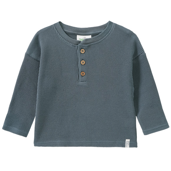 2 Baby Langarmshirts aus Waffel-Piqué
