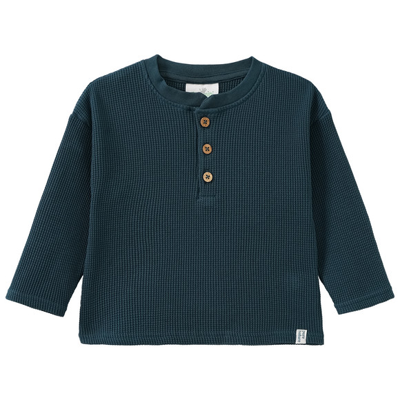 2 Baby Langarmshirts aus Waffel-Piqué