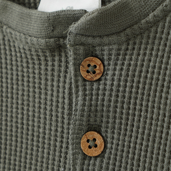 2 Baby Langarmshirts aus Waffel-Piqué