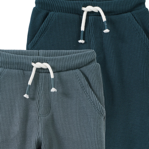 2 Baby Jogginghosen aus Waffel-Piqué