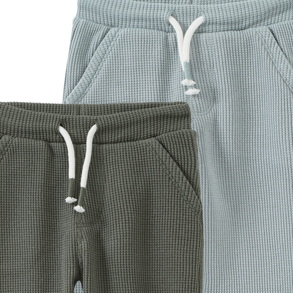 2 Baby Jogginghosen aus Waffel-Piqué