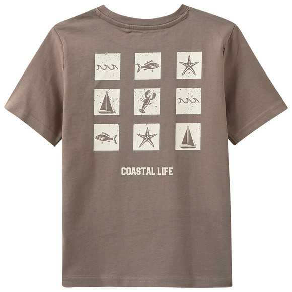 Jungen T-Shirt mit Rückenprint braun