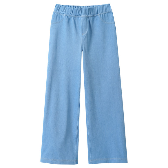 Mädchen Wide-Leg-Jeggings mit Elastikbund hellblau