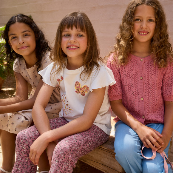 Mädchen Leggings mit Blumen-Allover