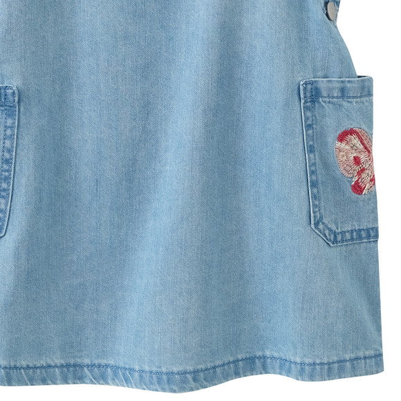 Mädchen Set aus Jeanslatzkleid und T-Shirt