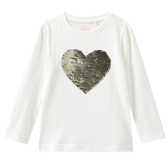 Mädchen Langarmshirt mit Wendepailletten