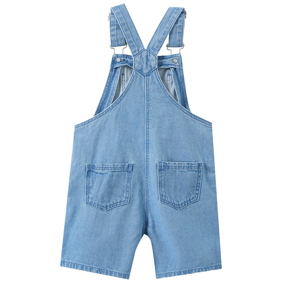 Mädchen Latzshorts mit Blumen-Applikation