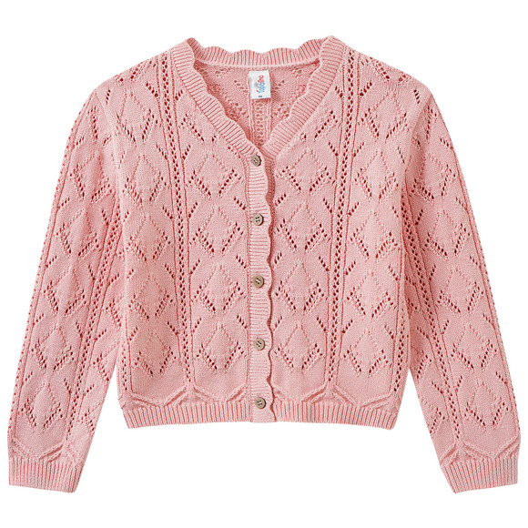 Mädchen Strickjacke aus Baumwolle rosa