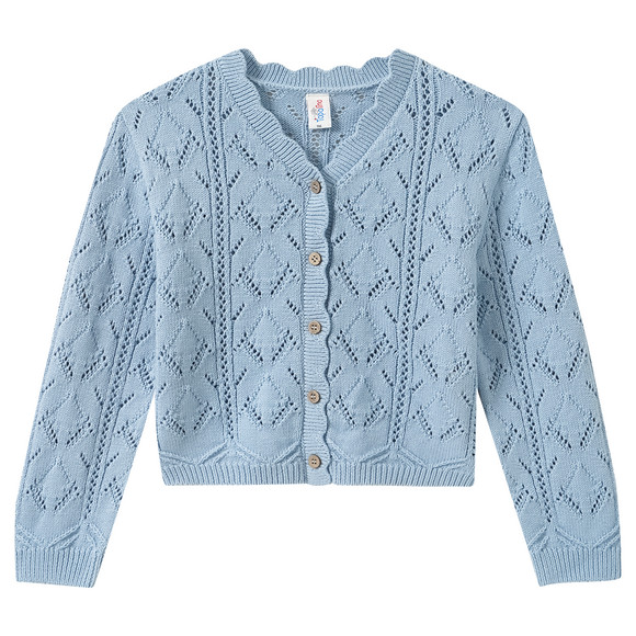 Mädchen Strickjacke aus Baumwolle hellblau