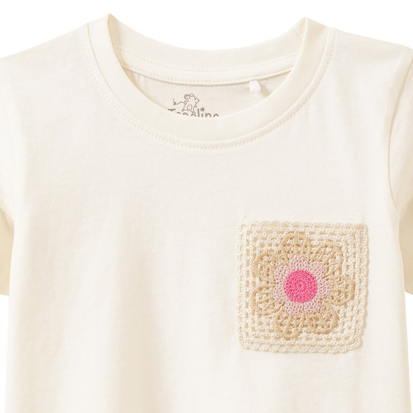 Mädchen T-Shirt mit Häkeltasche