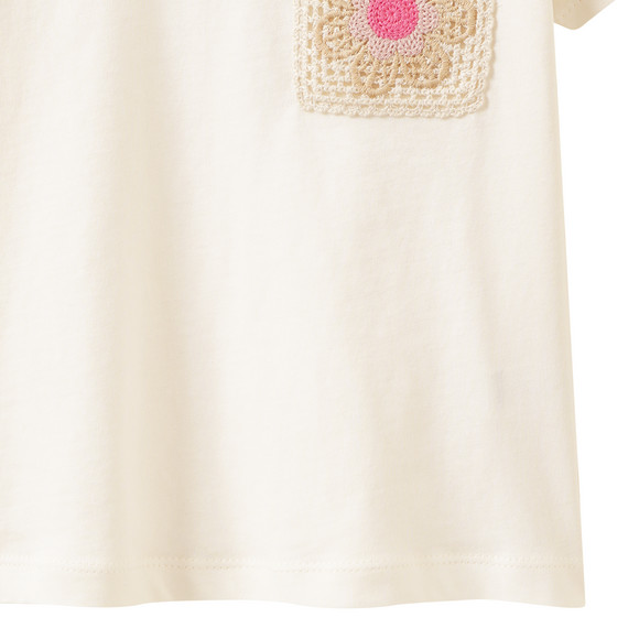Mädchen T-Shirt mit Häkeltasche