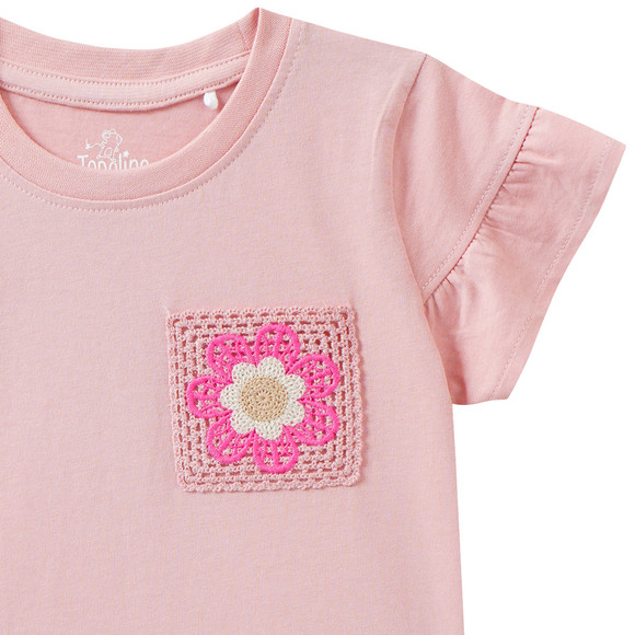 Mädchen T-Shirt mit Häkeltasche