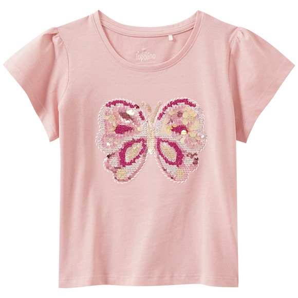 Mädchen T-Shirt mit Schmetterling-Motiv rosa