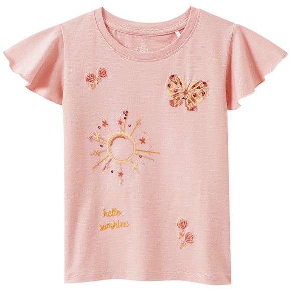 Mädchen T-Shirt mit Stickerei rosa