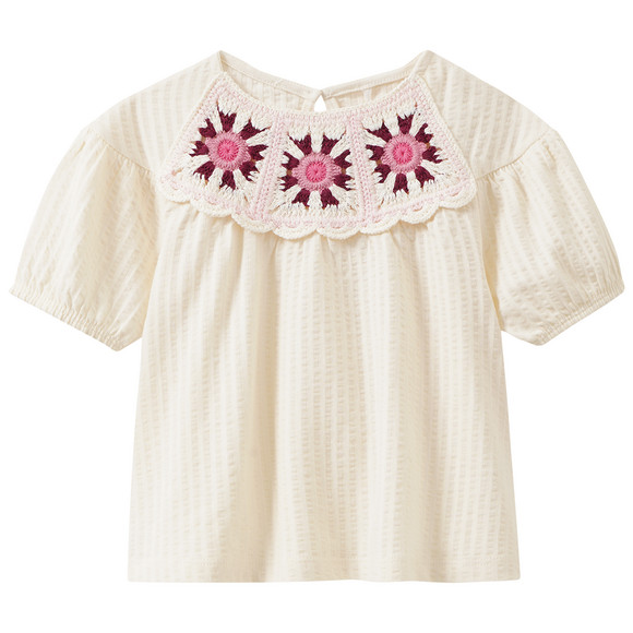 Mädchen T-Shirt mit Häkel-Applikation