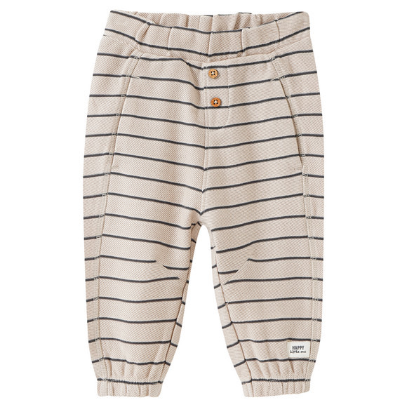 Baby Jogginghose mit Struktur-Optik beige / schwarz