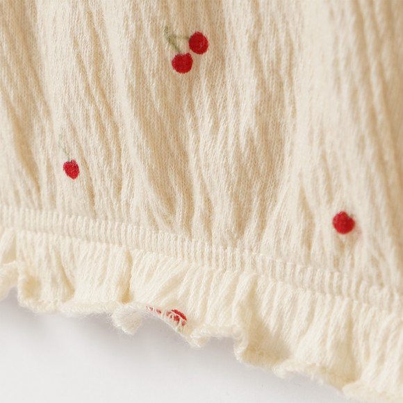 Babyshirt met lange mouwen en crêpestructuur