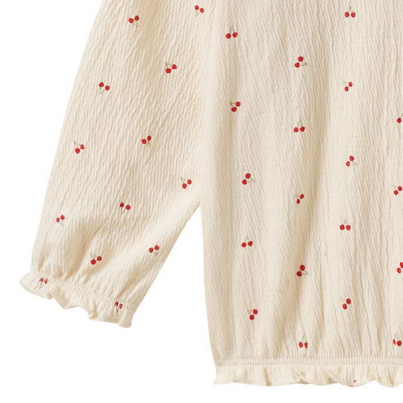 Babyshirt met lange mouwen en crêpestructuur