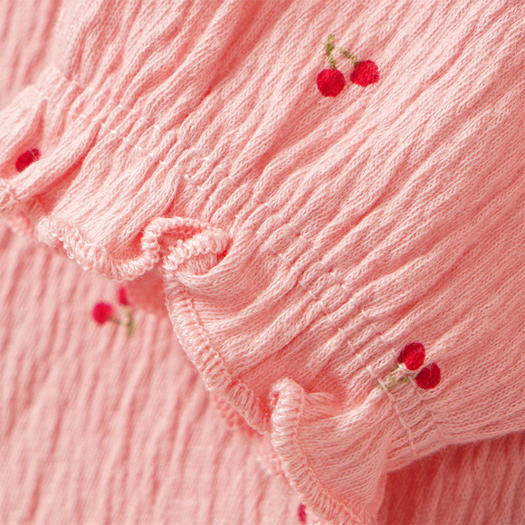 Babyshirt met lange mouwen en crêpestructuur