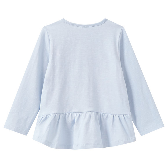 Babyshirt met lange mouwen met bloemenstiksel