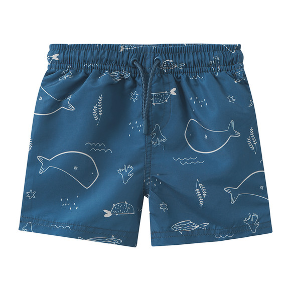 Babyzwemshort met all-overprint donkerblauw