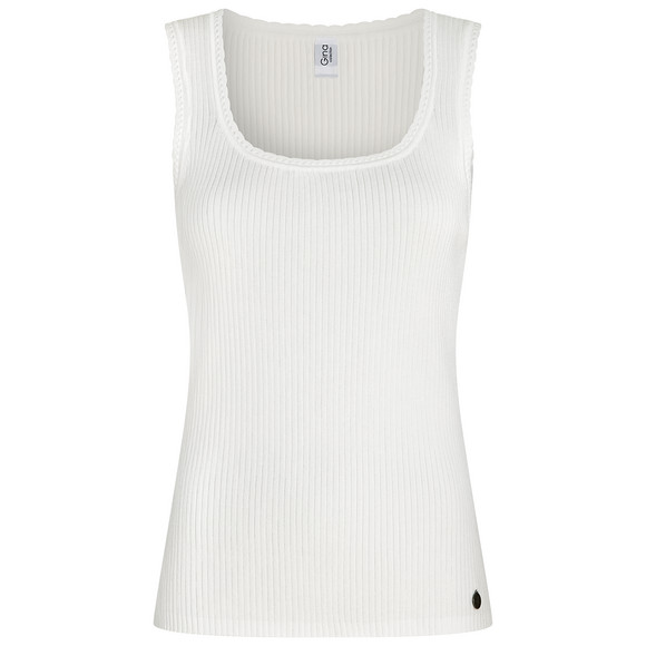 Damen Strick-Top in Ripp-Struktur weiss