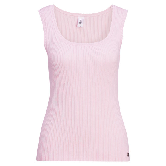 Damen Strick-Top in Ripp-Struktur rosa