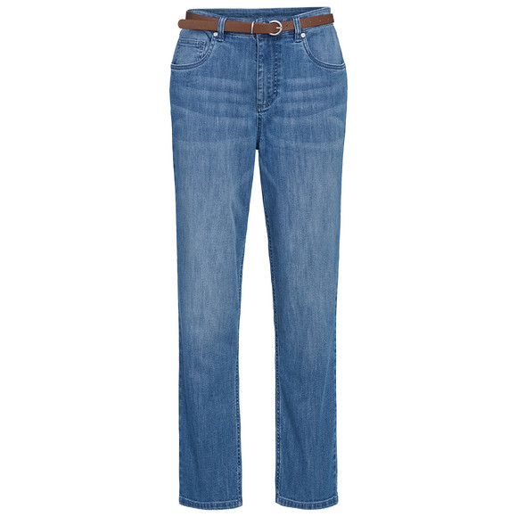 Damen Straight-Jeans mit Gürtel