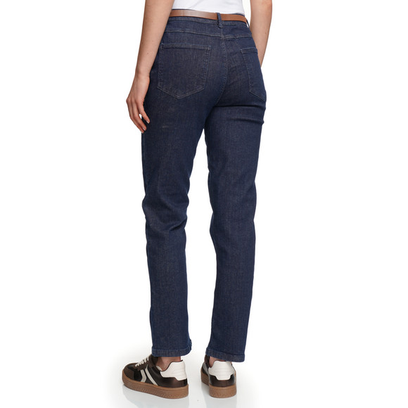 Damen Straight-Jeans mit Gürtel