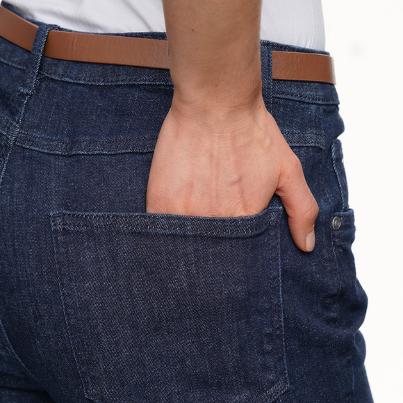 Damen Straight-Jeans mit Gürtel