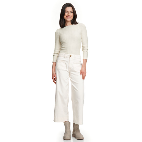 Damen Langarmshirt mit Strukturstreifen