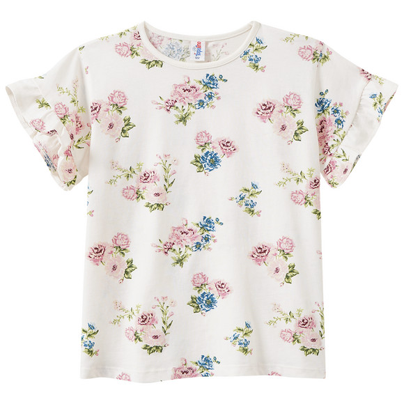 Mädchen T-Shirt mit Blumen-Prints