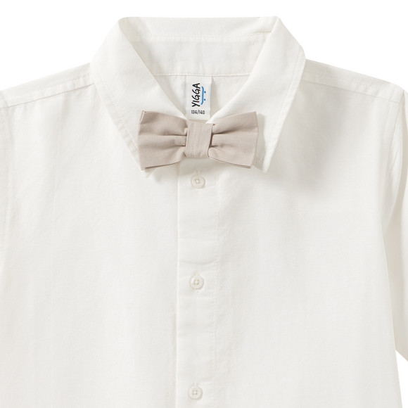 Jongensoverhemd met korte mouwen en strik