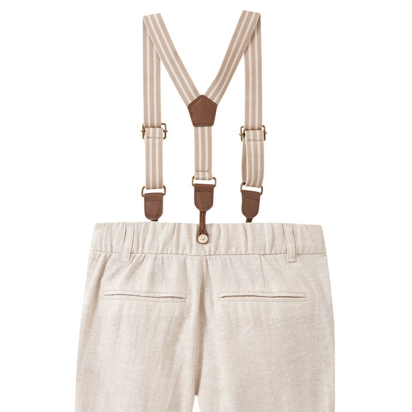 Geklede linnen broek voor jongens met bretels