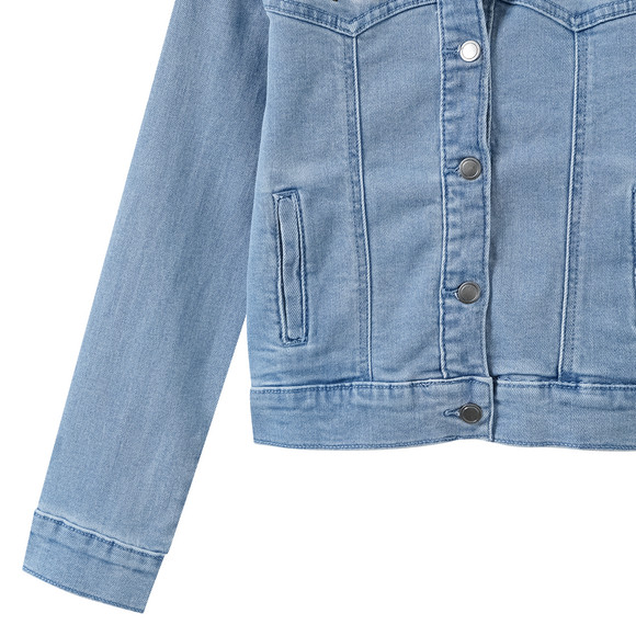 Mädchen Jeansjacke mit Blumen-Stickerei