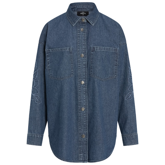 Damen Jeanshemd mit Stickerei