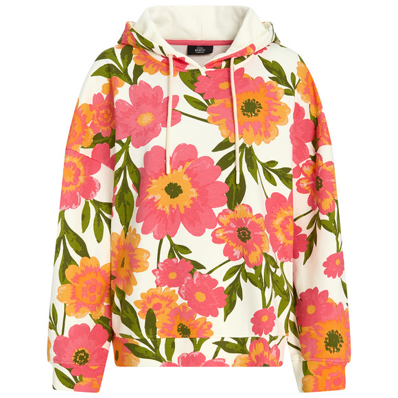 Damen Hoodie mit Blumen-Print