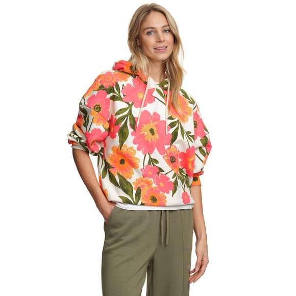 Damen Hoodie mit Blumen-Print