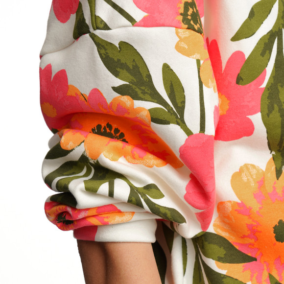 Damen Hoodie mit Blumen-Print