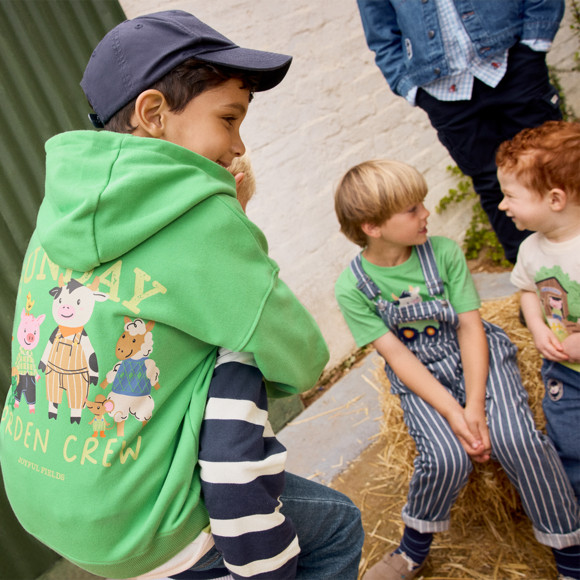 Jungen Sweatjacke mit Bauernhof-Print