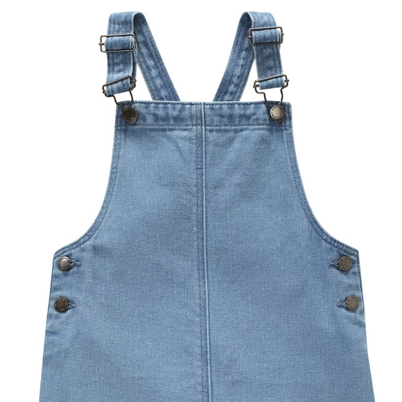 Mädchen Jeanslatzkleid mit Stickerei