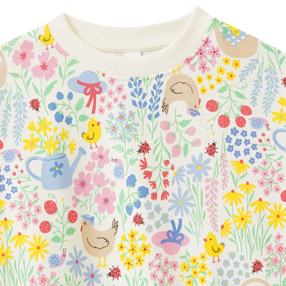 Mädchen Sweatshirt mit Allover-Print