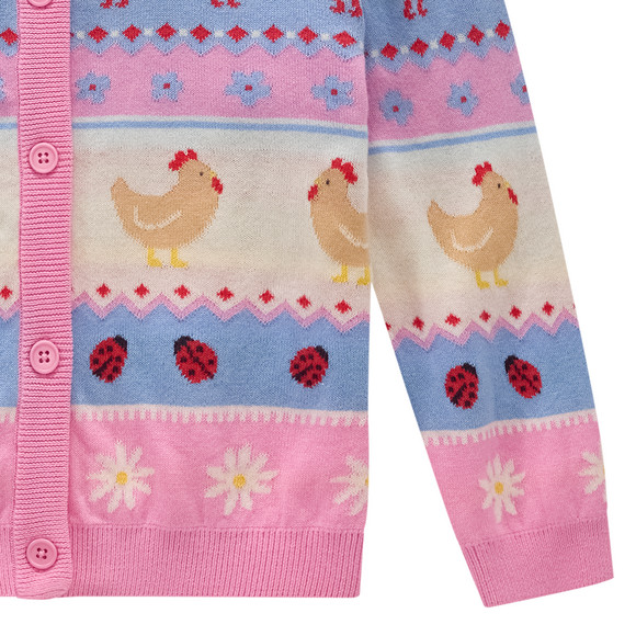 Mädchen Strickjacke mit Tier-Motiven