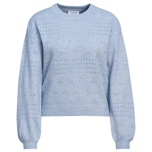 Damen Strickpullover mit Lochmuster
